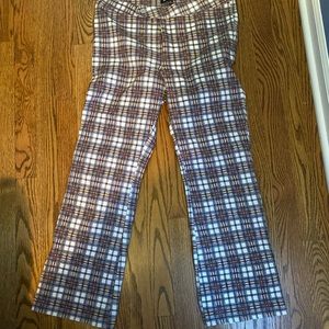 Flared plaid pants NWT